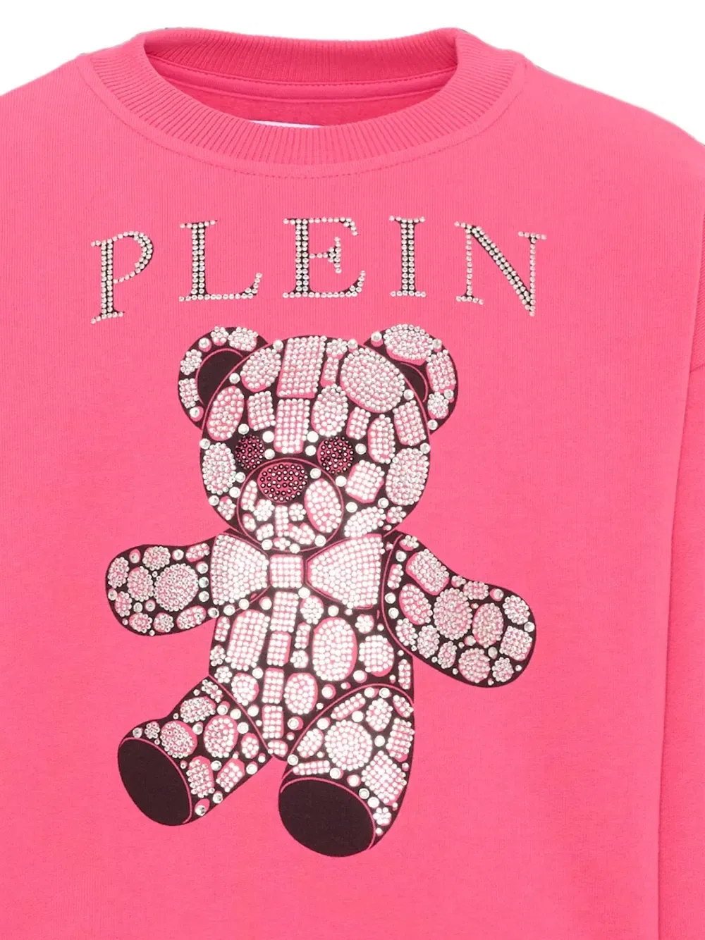 Украшенный стразами свитшот с плюшевым мишкой Philipp Plein Junior, розовый — фото 3