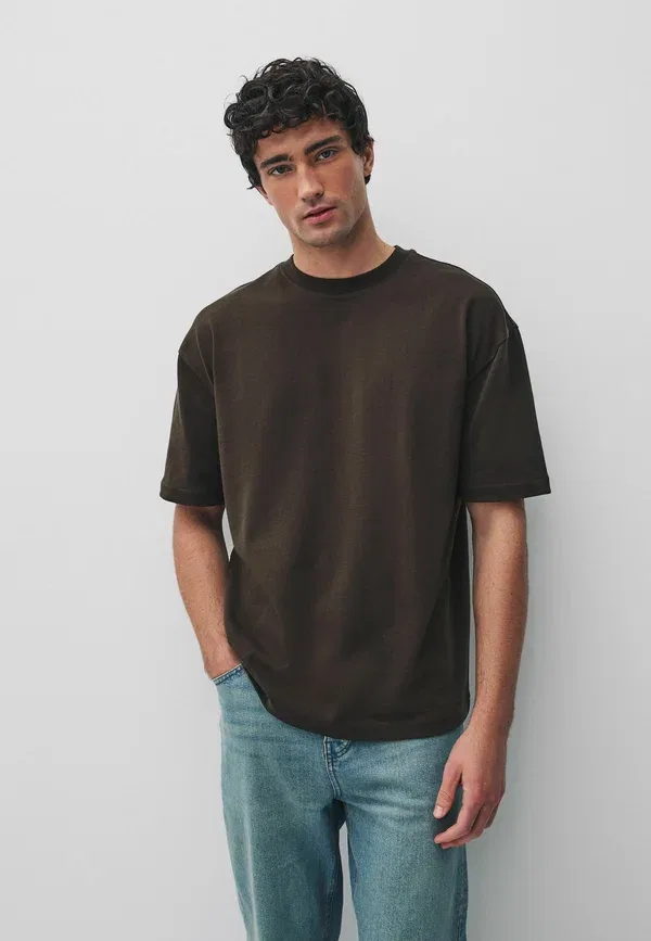 Футболки 3 шт, Oversize, Heavyweight t-shirts 3 pack, Next, Brown Ecru White Stone, белый/коричневый/кремовый — фото 3
