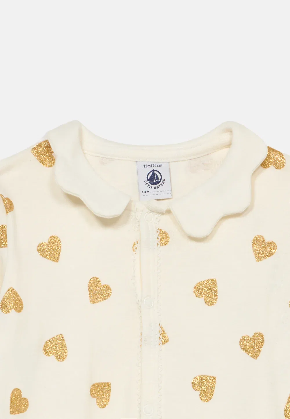 Bebe debout dors bien sans pieds - пижама Petit Bateau, Milk/Dore — фото 3