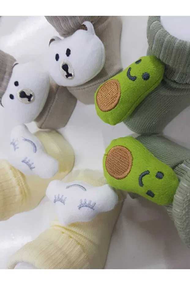Детские носки для новорожденных 3 шт с аксессуарами Baby By Bumbo, Green — фото 2