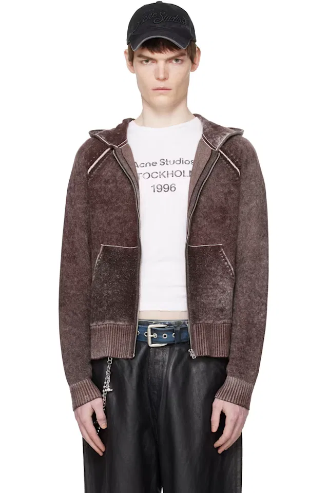 Толстовка на молнии бордового цвета Acne Studios