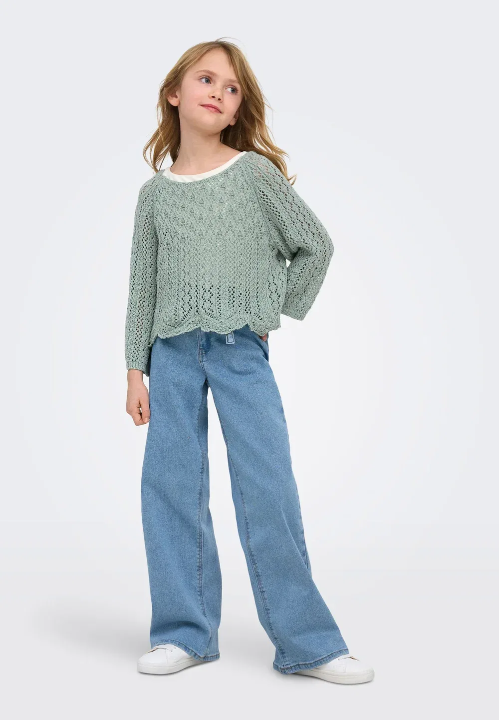 Джинсы Kogfree с широким поясом DNM NOV - джинсы свободного кроя Only Girls, Light Blue Denim