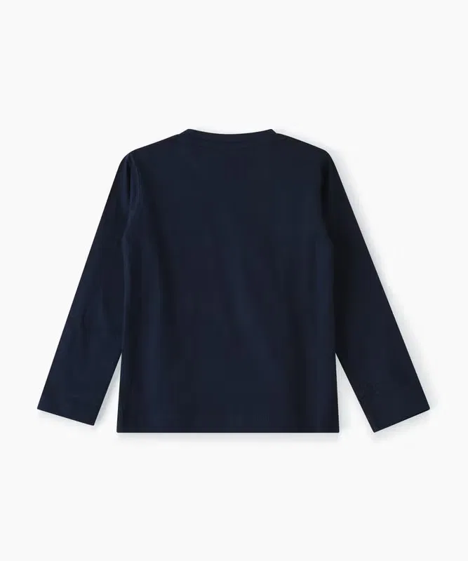 Лонгслив с принтом Boys Long Sleeve Graphic Print T-Shirt Jam, темно-синий — фото 2