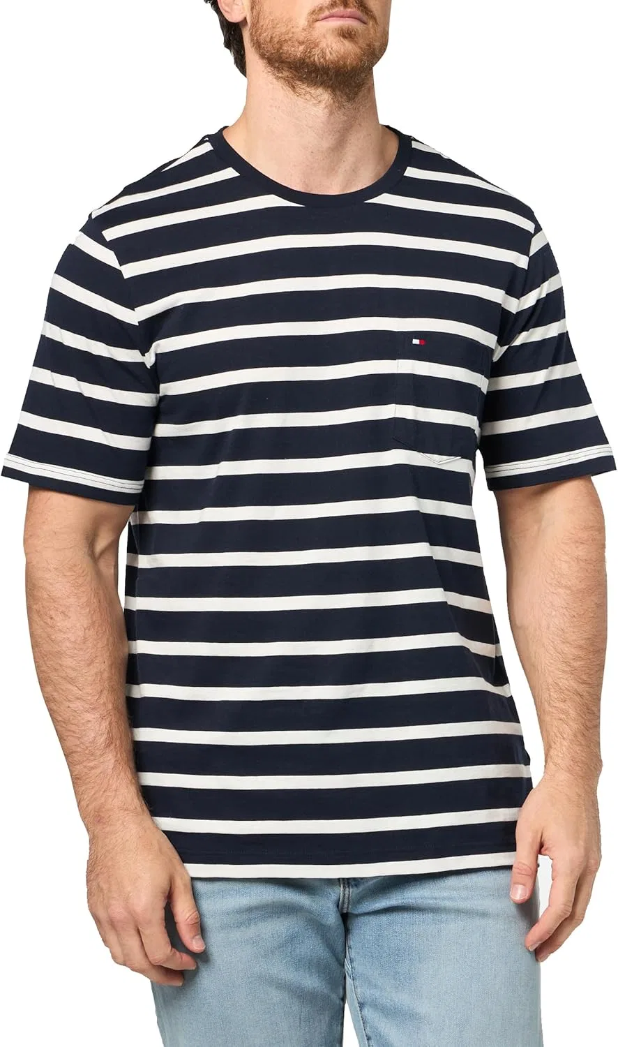 Мужская футболка с карманом Tommy Hilfiger, Desert Sky / Ecru Stripe — фото 3