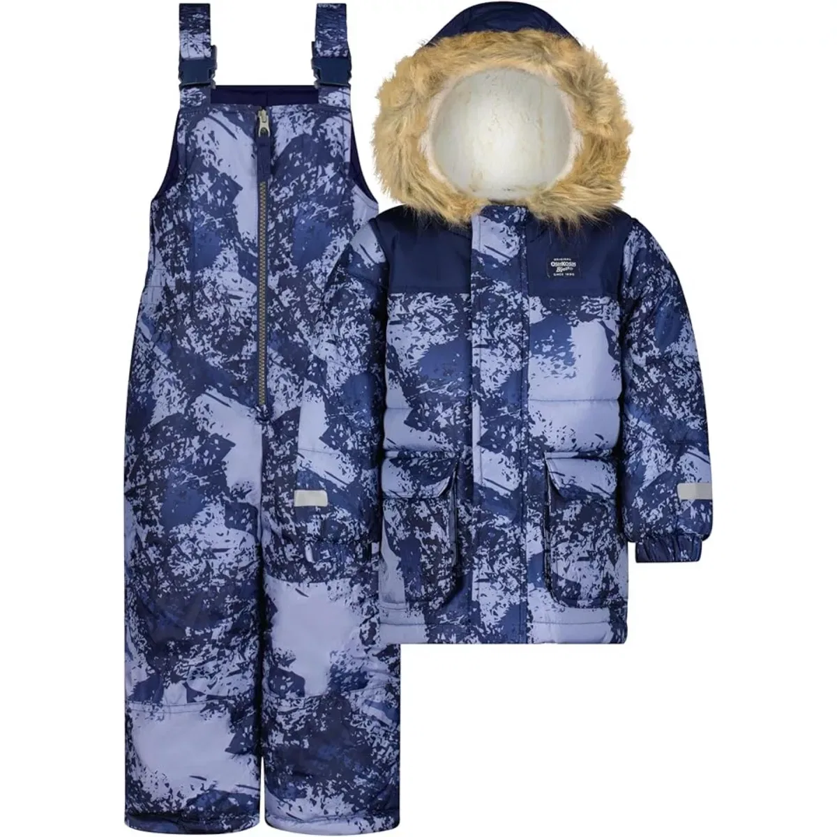 Детский комплект пуховика и полукомбинезона Heavyweight Coat and Snowbib Snowsuit Set OshKosh B'gosh, Blue