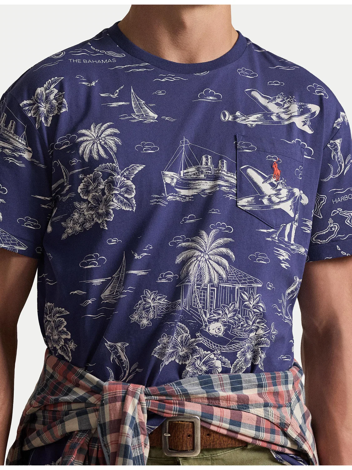 Мужская футболка приталенного кроя Polo Ralph Lauren, темно-синий — фото 4