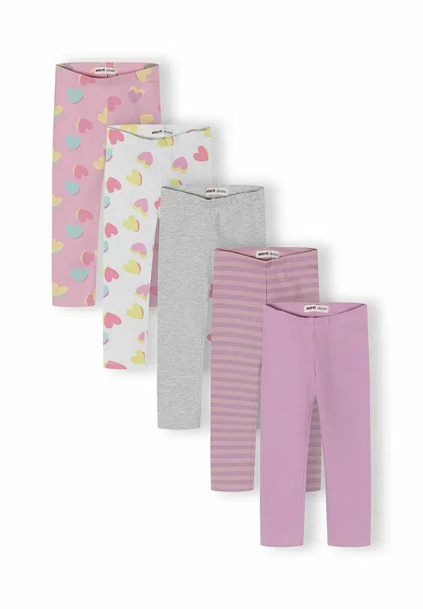 Леггинсы хлопковые 5 pack classic Minoti Lilac, White, Grey, белый/серый/сиреневый
