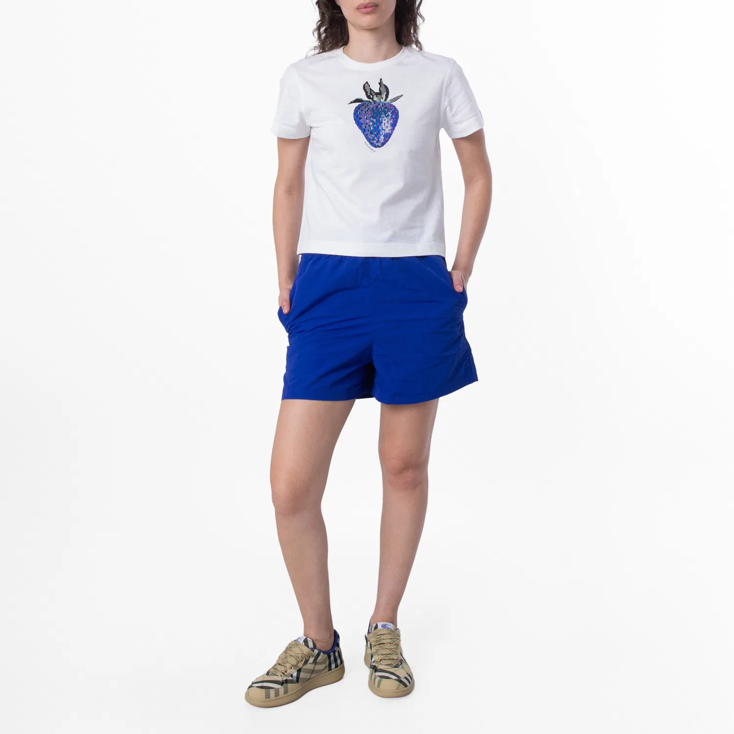 Шорты из нейлона с принтом EKD Logo Print Nyon Shorts Burberry, Knight — фото 4