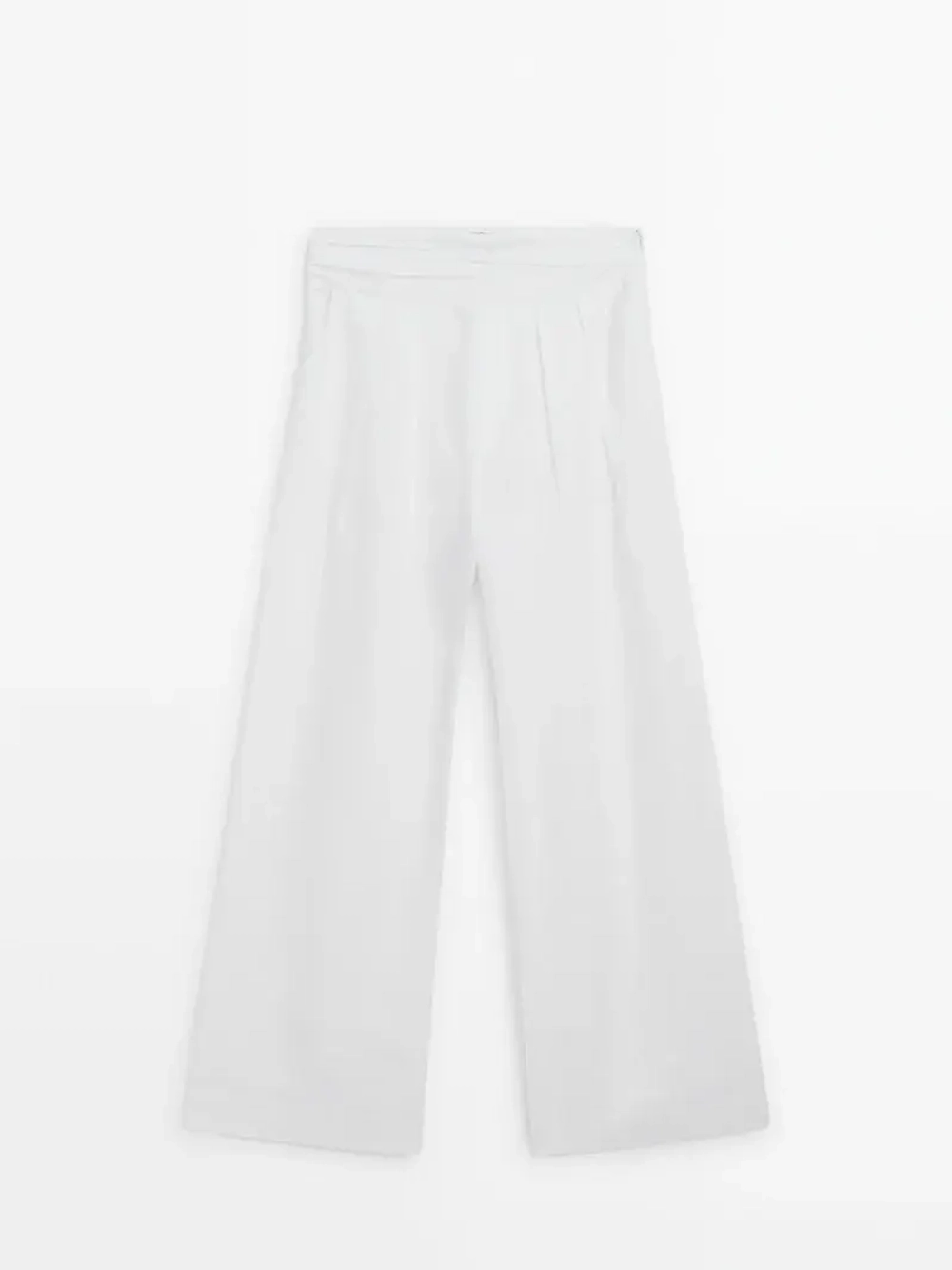 

Брюки Massimo Dutti Linen Wide Leg, белый (размер М)