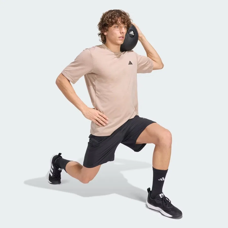 Футболка с коротким рукавом из полиэстера adidas WE FR T CHABRN, Коричневый — фото 3