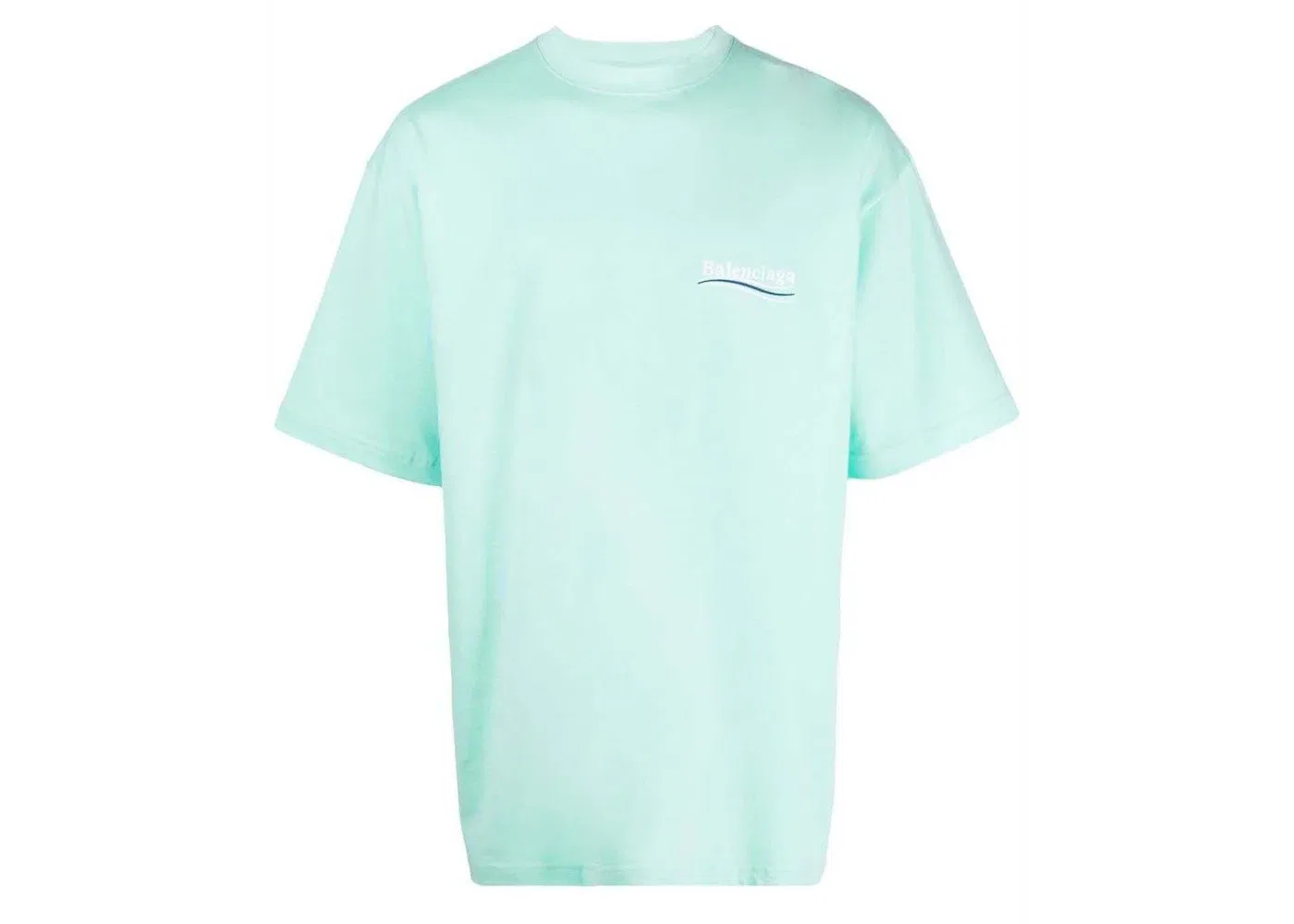 Мужская футболка с принтом Balenciaga Political Campaign Oversized Logo-Print, Mint