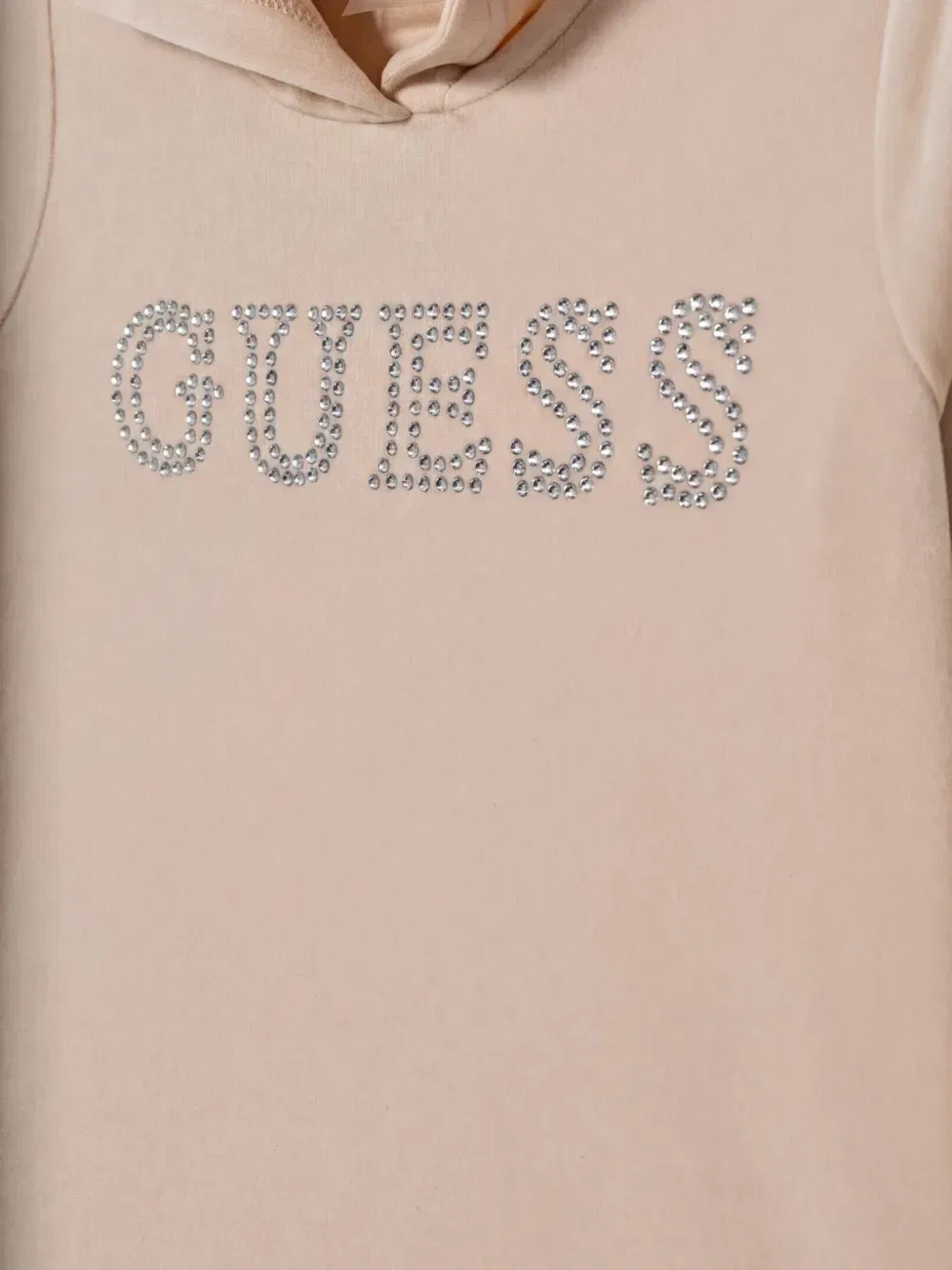 Худи, украшенное стразами/камнями Guess Kids, бежевый — фото 3