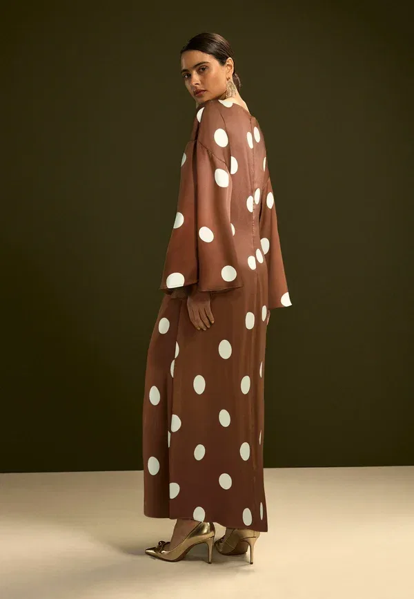 Платье с принтом Polka dot Maxi dress Next, chocolate brown spot, коричневый/шоколадный — фото 2