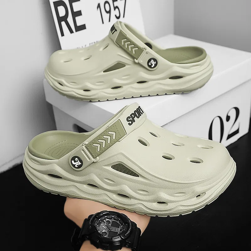 Детские сабо из ЭВА Tonlion, Beige Green — фото 4