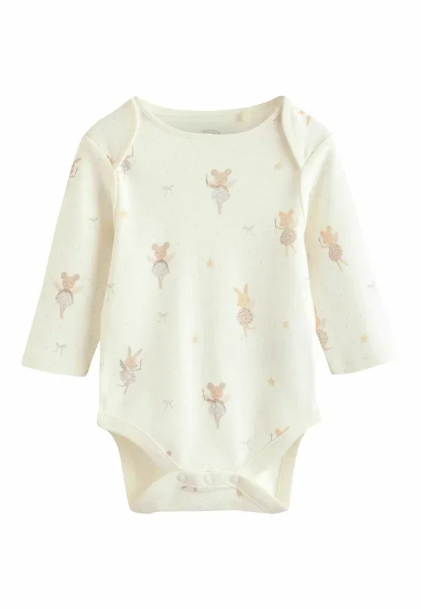 Боди с длинным рукавом Regular fit - 5 pack long sleeve Next, Ecru Fairy Mouse, кремовый — фото 3