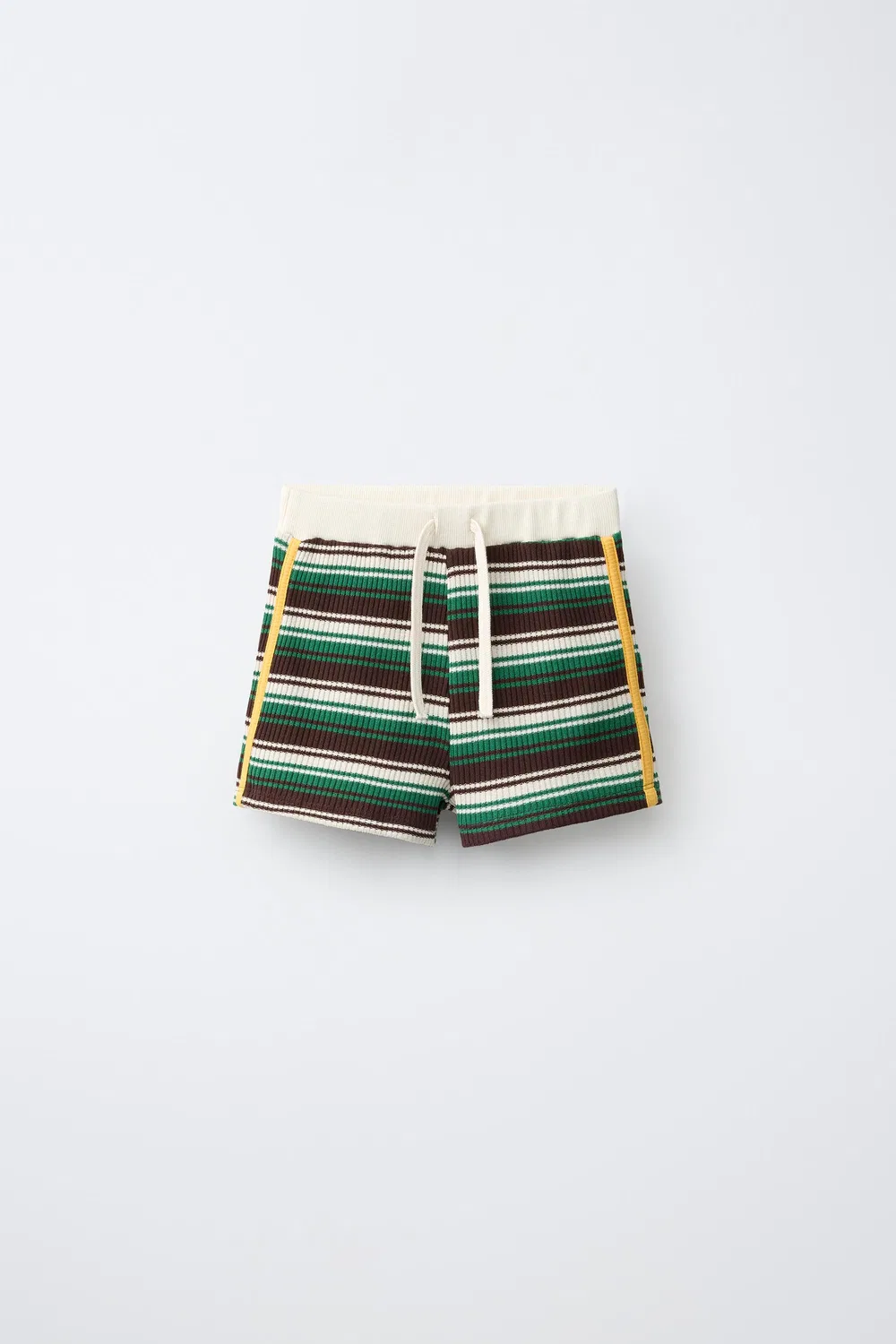 Полосатые трикотажные шорты-бермуды ZARA, Brown