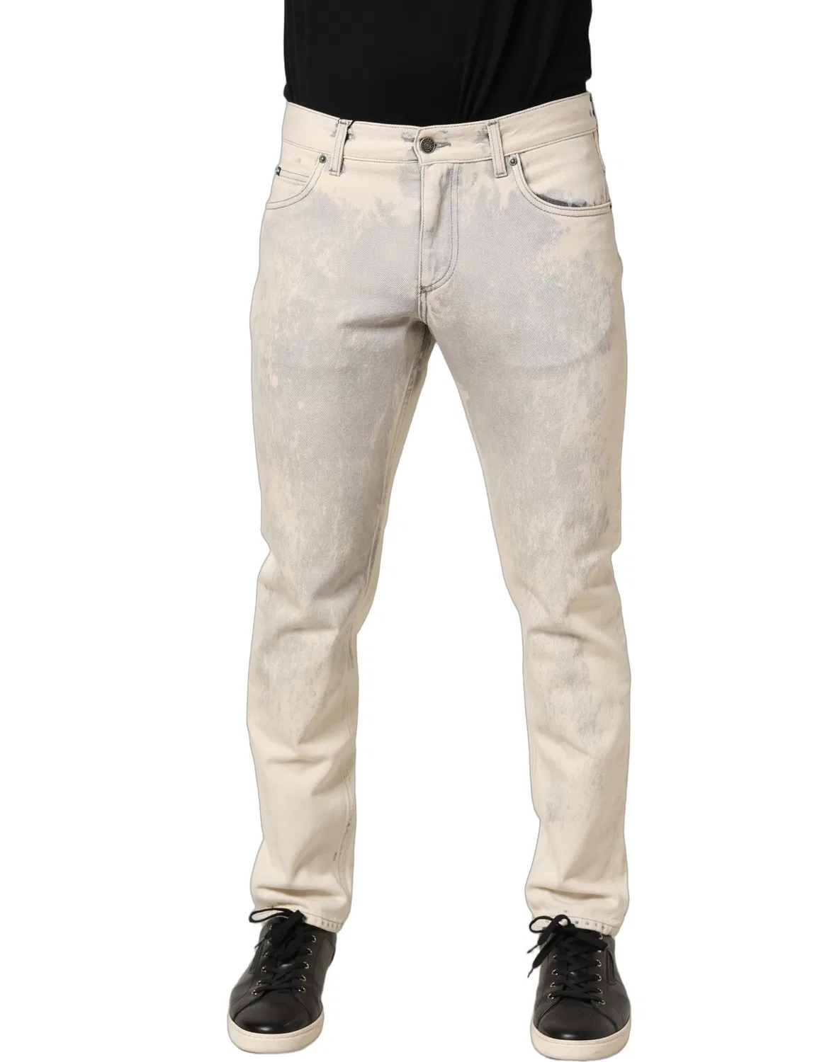 Мужские джинсы прямого кроя с эффектом тай-дай Straight Jeans Dolce & Gabbana, Beige — фото 2