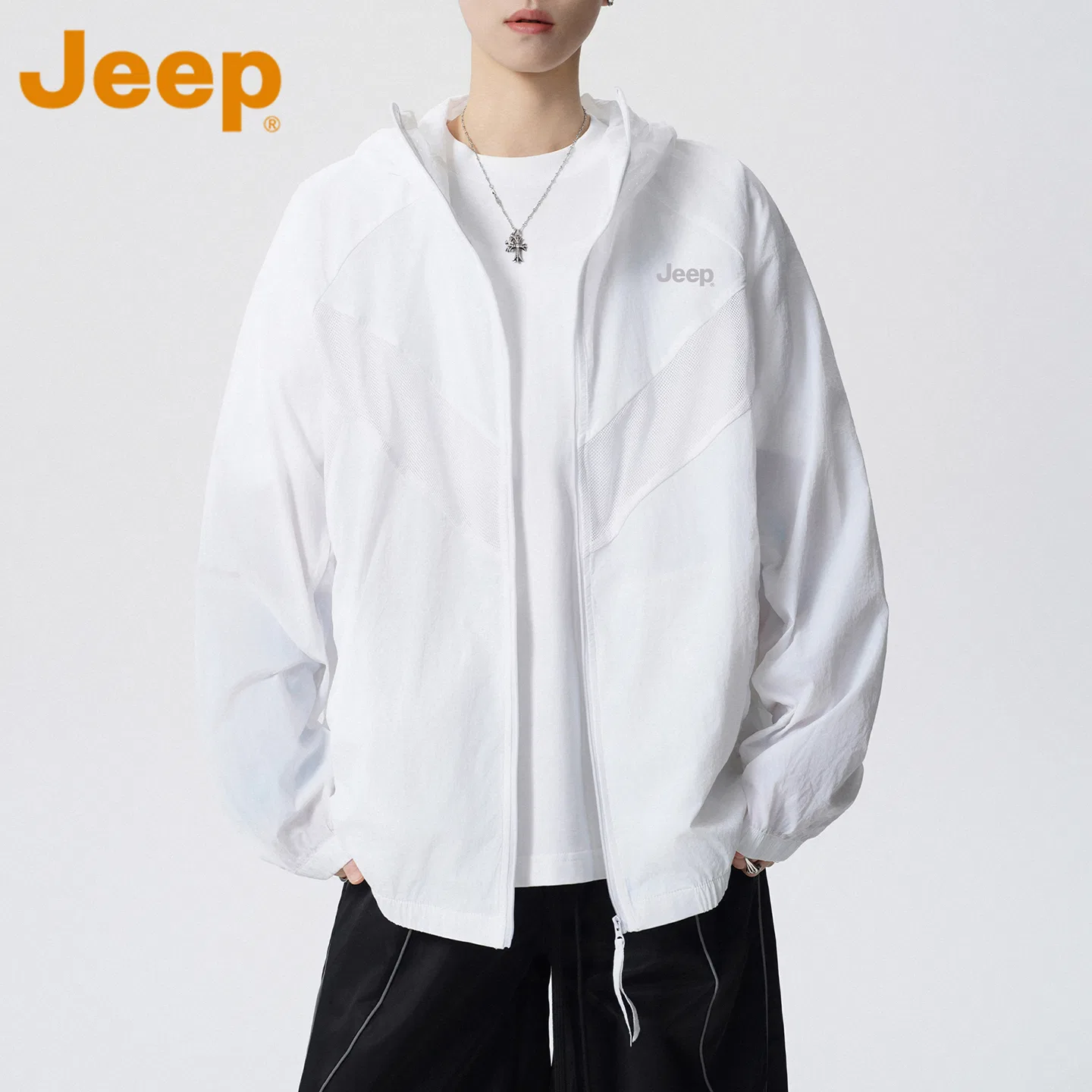 Детская ветровка с капюшоном, тонкая, прямого кроя, Jeep, Carbon Gray — фото 4