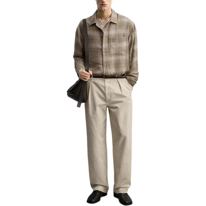 Мужская рубашка с принтом ZARA, Gray Brown — фото 4