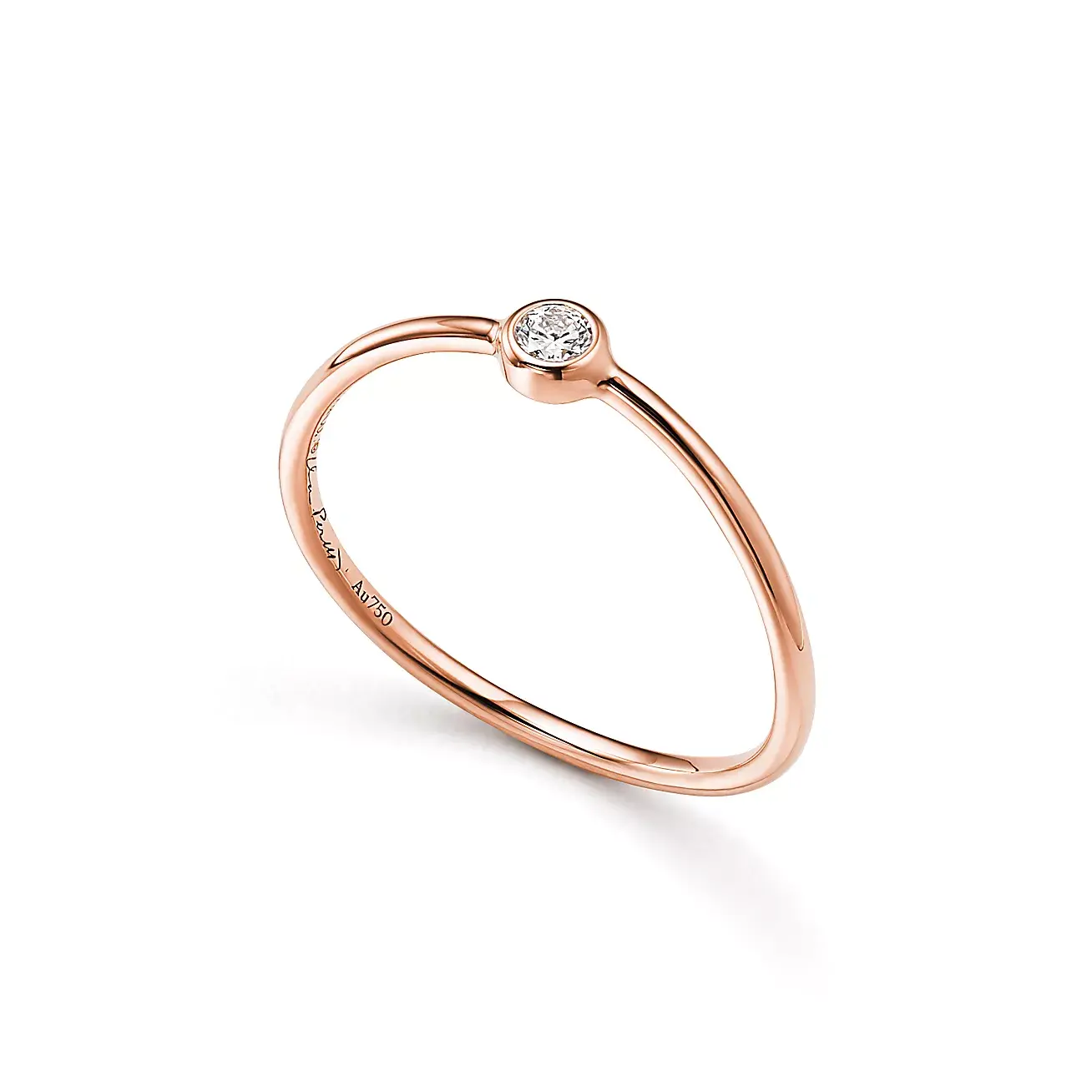 Кольцо Tiffany & Co. x Elsa Peretti Wave Single-Row, розовое золото/бриллиант — фото 2