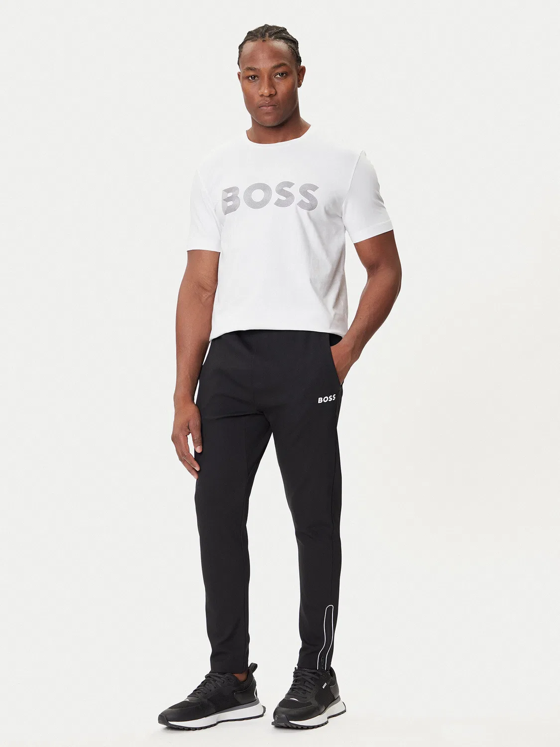 Мужской комплект из футболок стандартного кроя Boss, черный — фото 3
