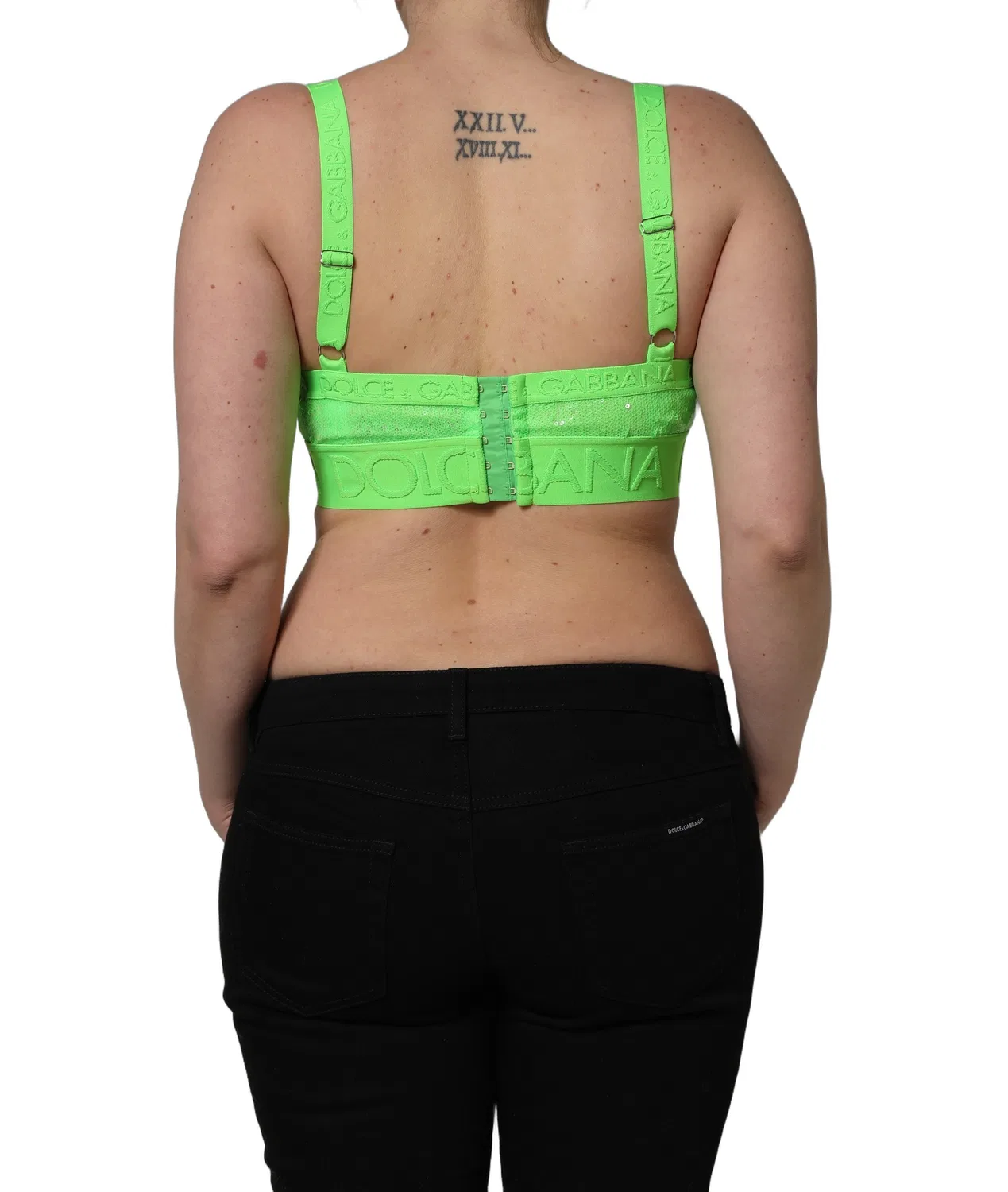 Женский укороченный топ-бра с логотипом Cropped Soft Cup Dolce & Gabbana, Green