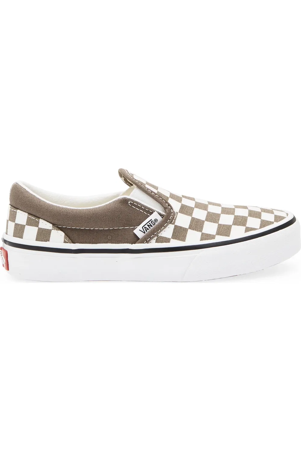 Детские кеды slip-on на низком профиле Classic Slip-On Vans, Checkerboard Walnut — фото 3