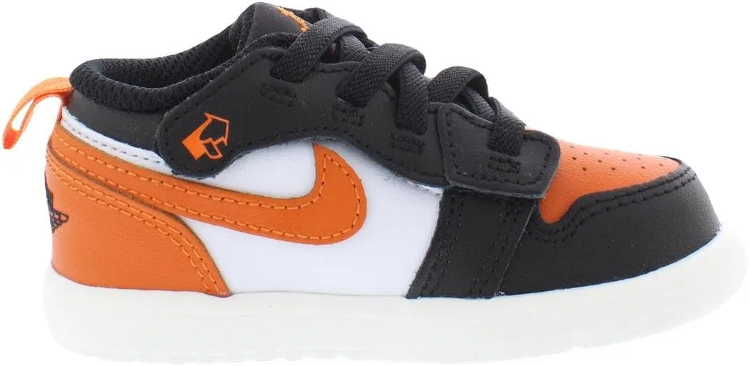 Детские кроссовки для мальчиков с принтом Jordan 1 Low Alt Nike, Black/Starfish/White/Sail — фото 2