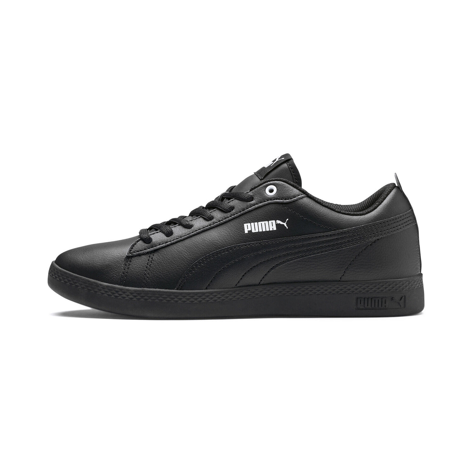 Кожаные женские кроссовки Smash v2 PUMA, черный