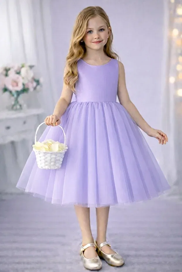 Детское платье для девочек сатиновое Suneh, Lilac