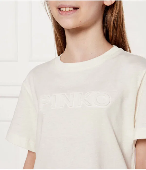 Детская футболка с круглым вырезом Pinko Up, Écru — фото 4