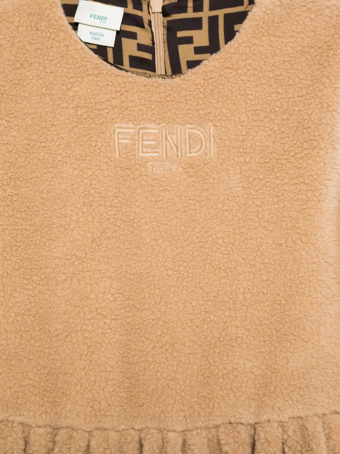 Платье из флиса FENDI, коричневый — фото 2