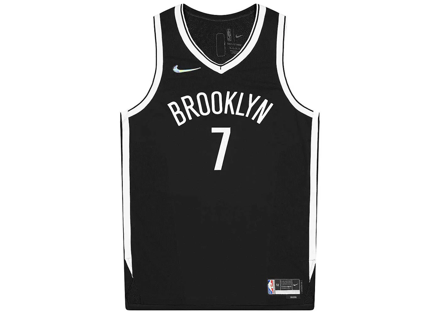 Мужская баскетбольная джерси Nike NBA Brooklyn Nets Kevin Durant 75th Anniversary 2020/2021 Icon Edition, Black/White