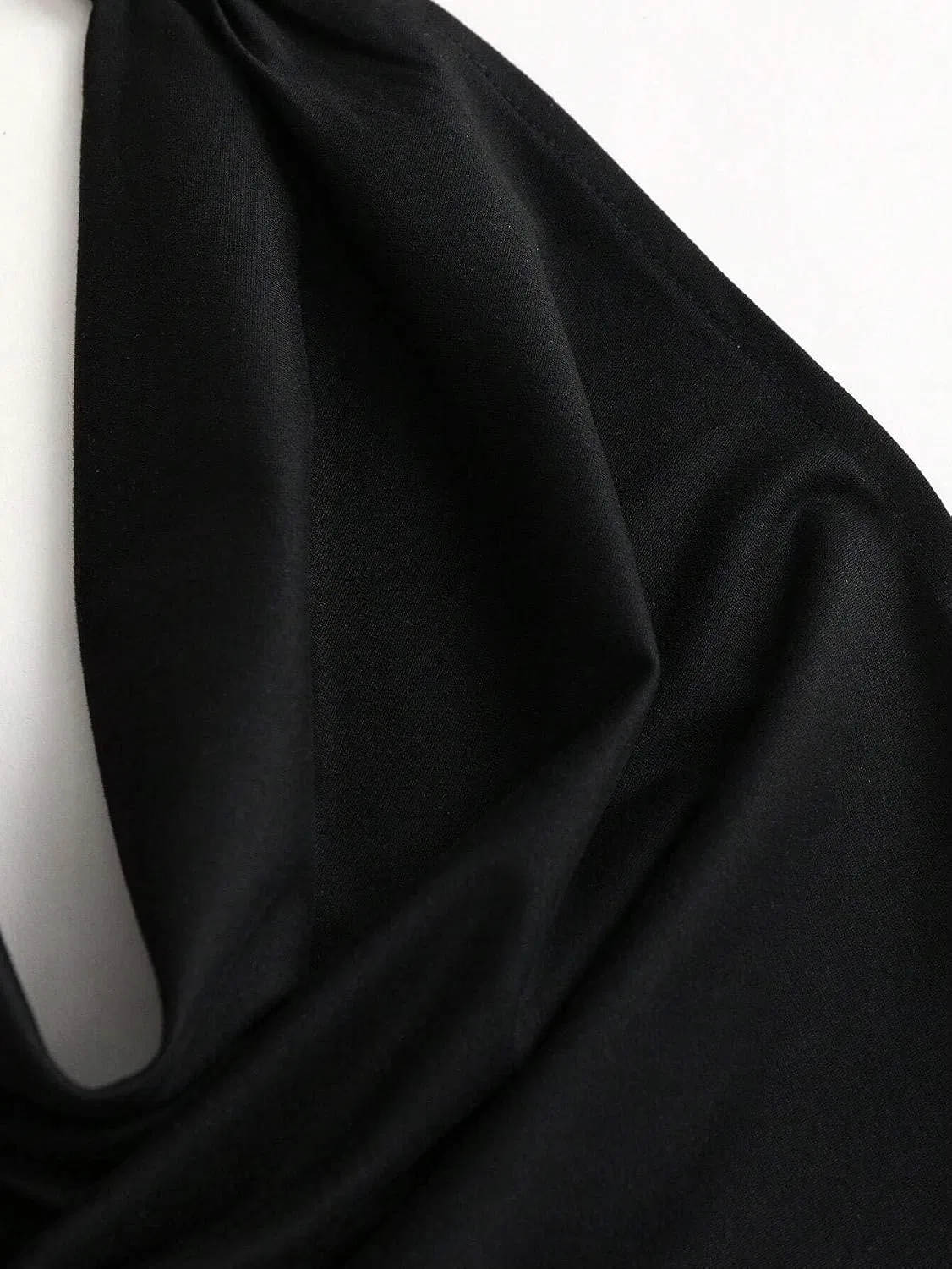 Женское облегающее мини-платье с открытой спиной Bodycon Halter, Black — фото 2