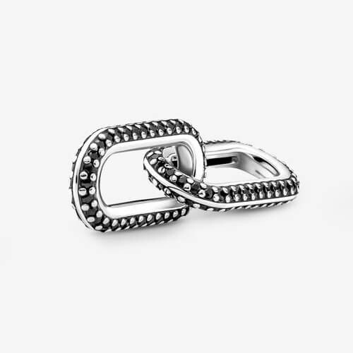 

Звено двойное для браслета Pandora ME Styling Pavé, серебро/черный кристалл