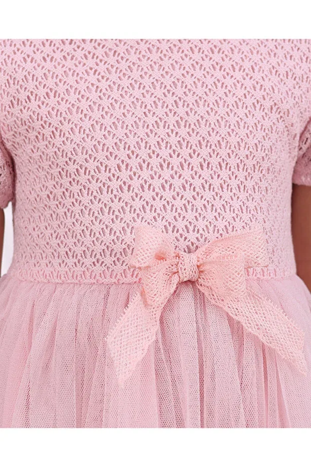 Детское платье для девочек с вышивкой Lace Modena Tulle Serkon Baby, Pink — фото 2