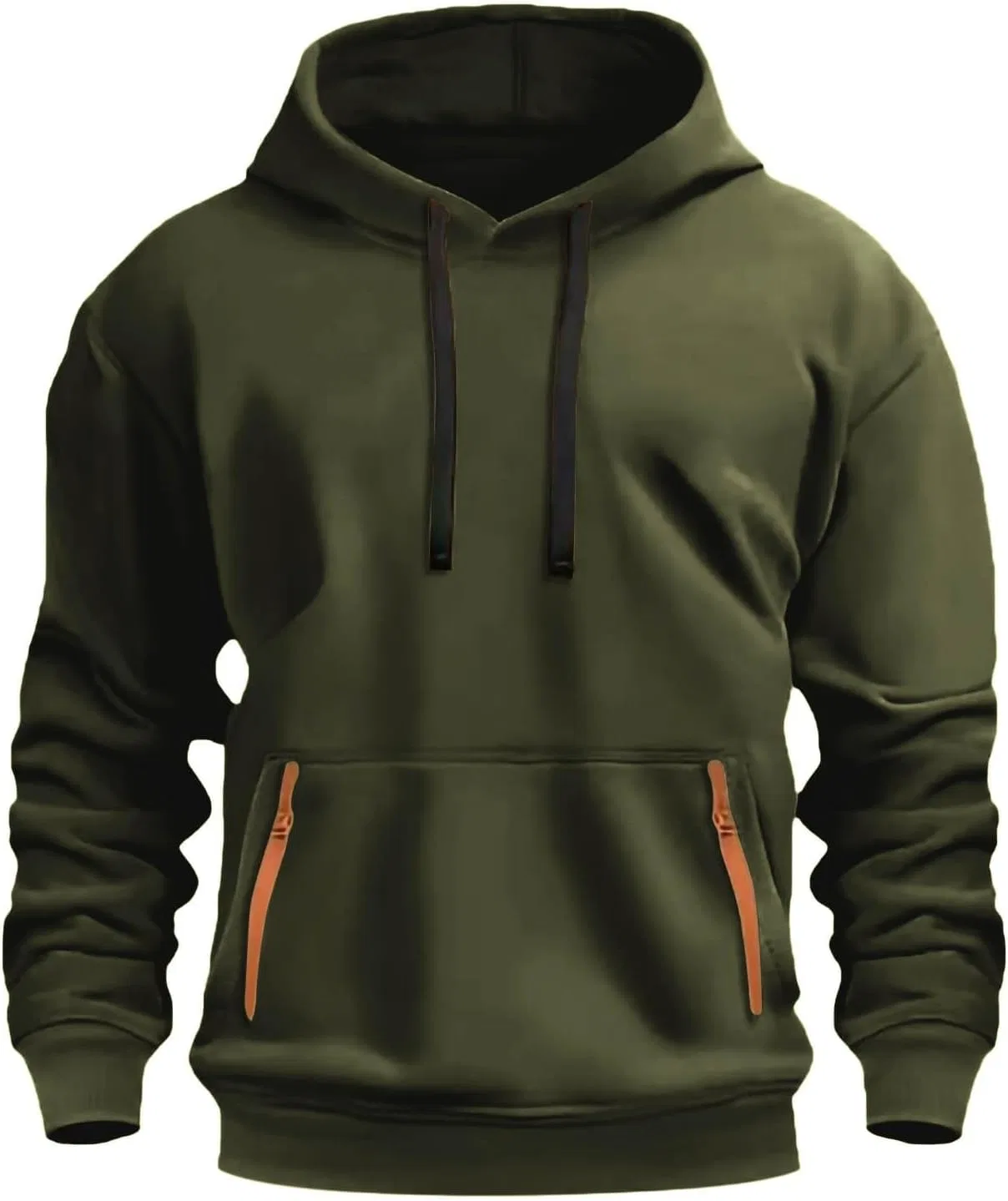 Толстовка мужская с капюшоном флисовая, Army Green