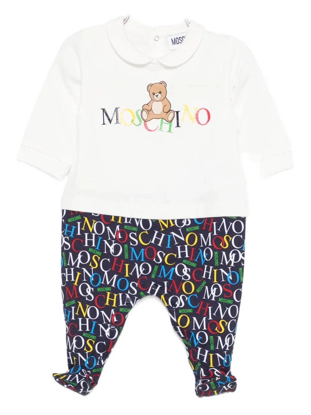 

Пижама с принтом логотипа Тедди Moschino Kids, белый