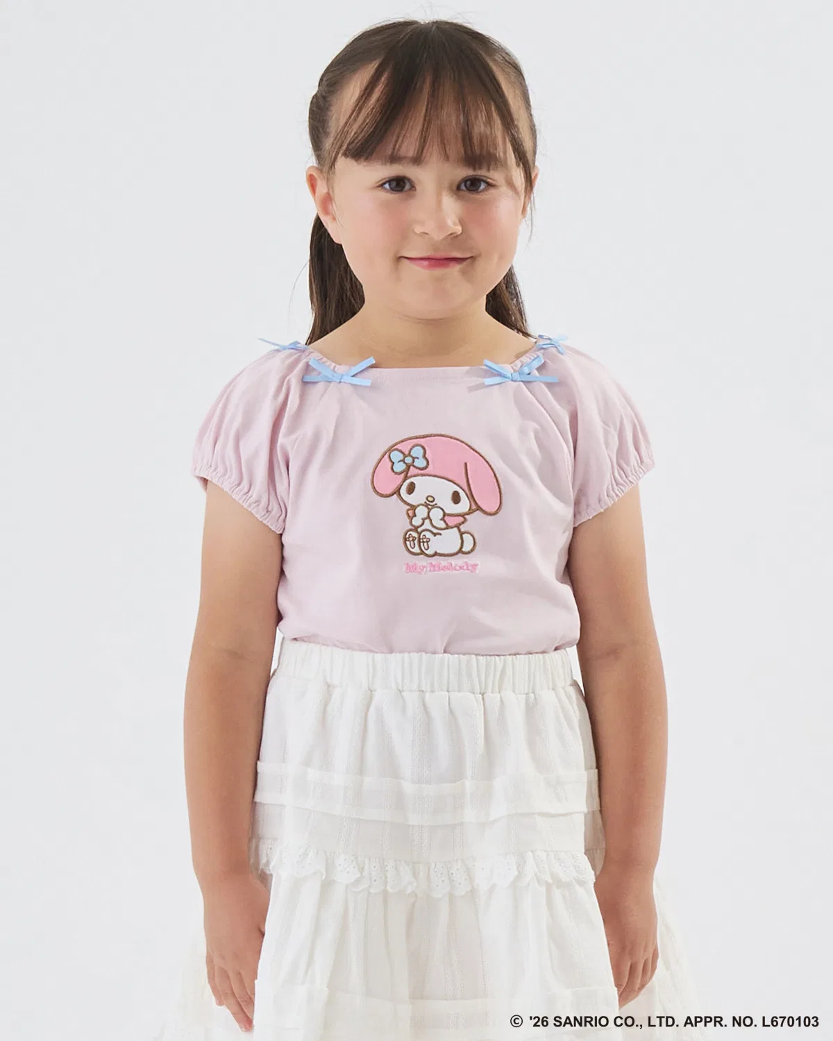 Детская футболка с аппликацией Ribbon T-shirt Lycee mine, Light Pink