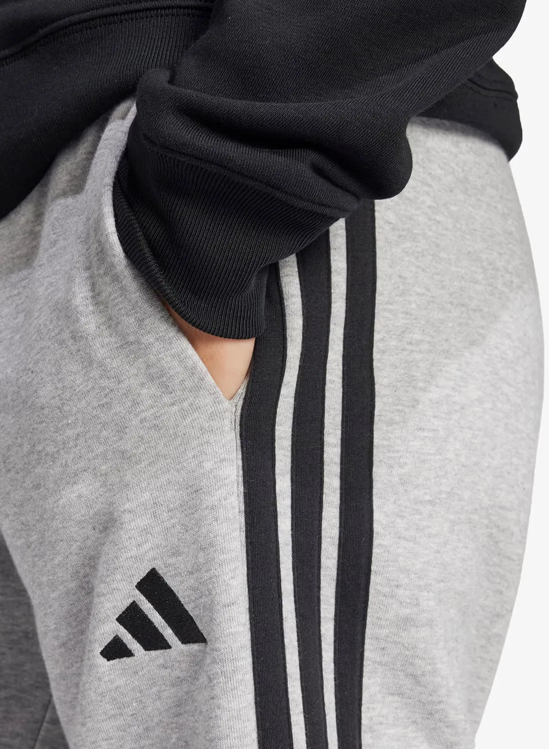 Джоггеры из футера с манжетами 3-Stripes Adidas, серый — фото 3