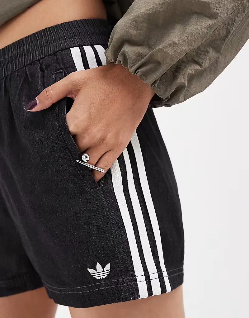 Джинсовые шорты Adidas Originals, черный — фото 4