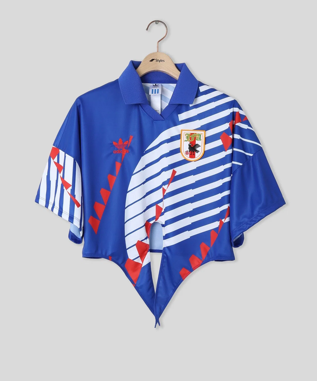 Мужская футболка с V-образным вырезом и шнурком-кулиской Japan Reconstructed Bringback Jersey Adidas Originals, Blue