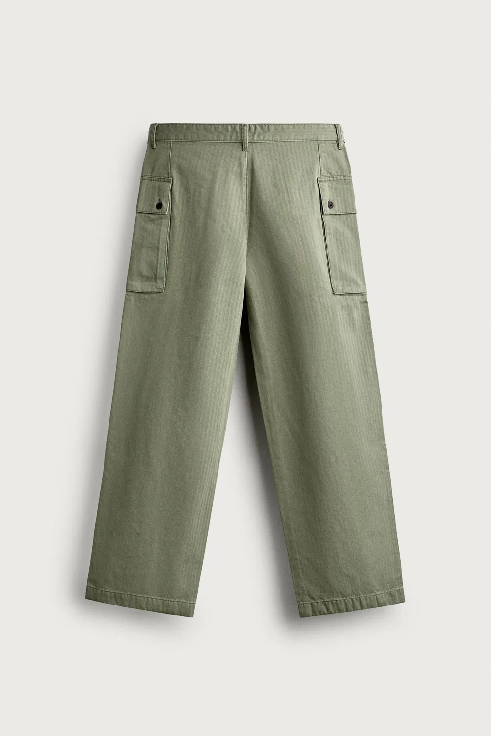 Брюки-карго с узором «елочка» ZARA, Khaki — фото 2