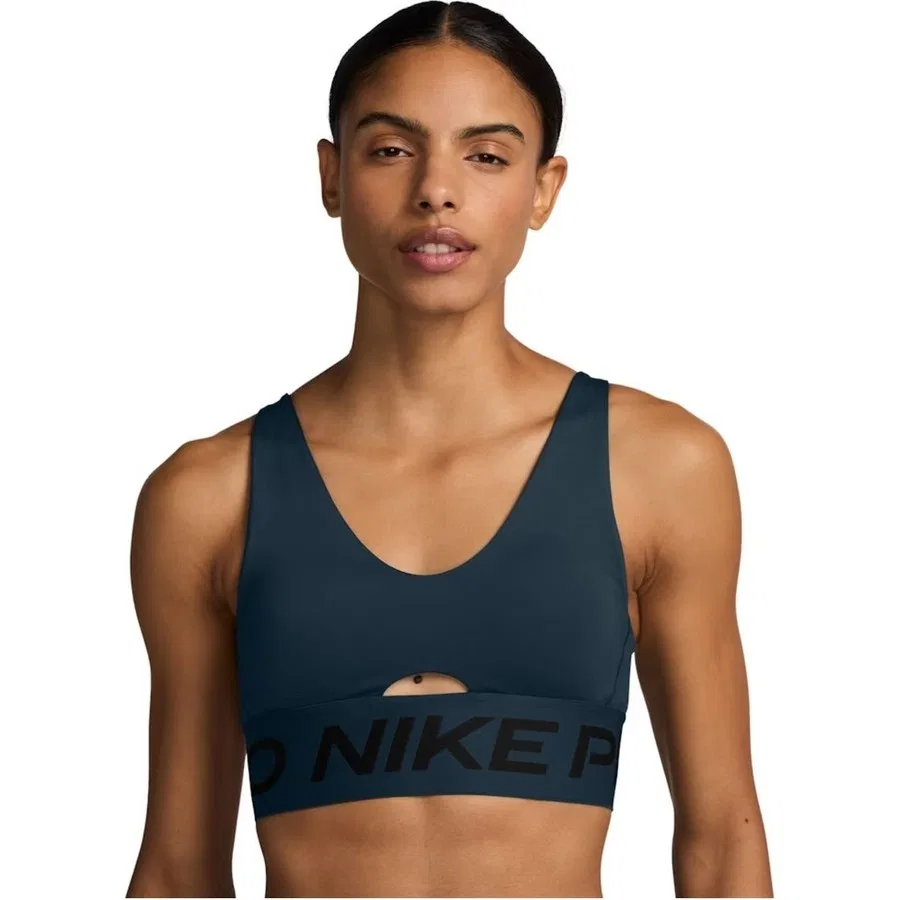 Спортивный бюстгальтер Pro Indy Plunge Nike, Темно-синий — фото 4