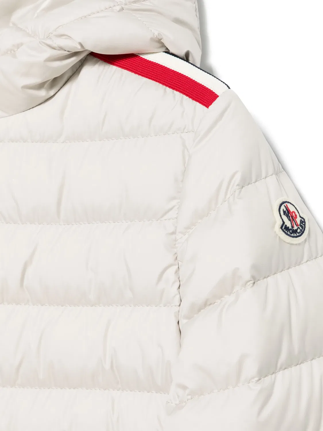 Moncler Пуховик с капюшоном светло-бежевого цвета — фото 2