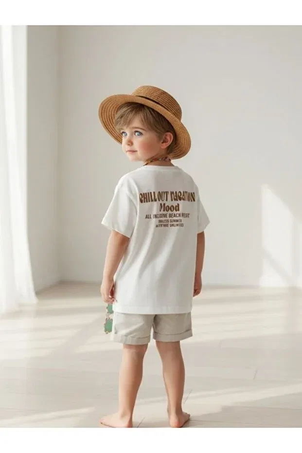 Детская футболка для мальчиков хлопковая Chill Out Written Zekids, White — фото 3
