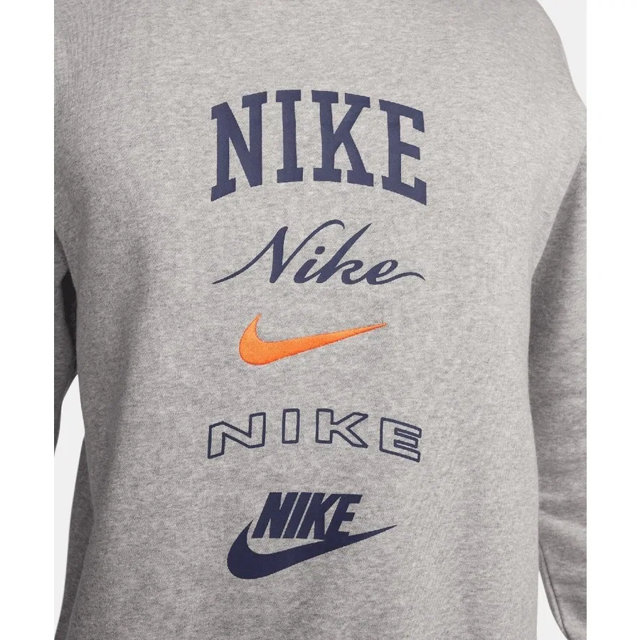 Мужской свитшот с длинным рукавом Club Fleece Nike, Серый — фото 2