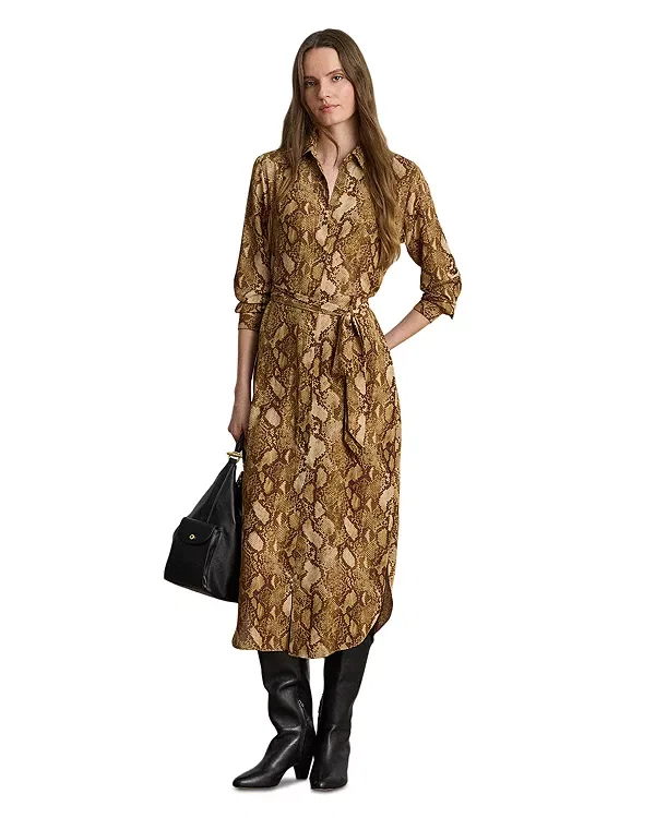 Женское платье-рубашка с принтом Python Print Ralph Lauren, Classic Ran
