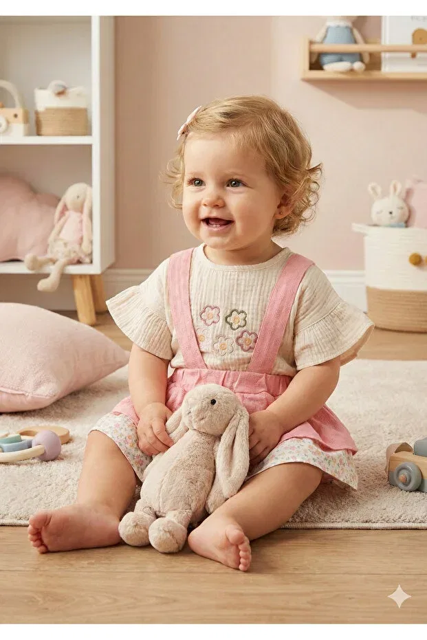 Детский комплект для девочек хлопковый Mini Baray, Pink