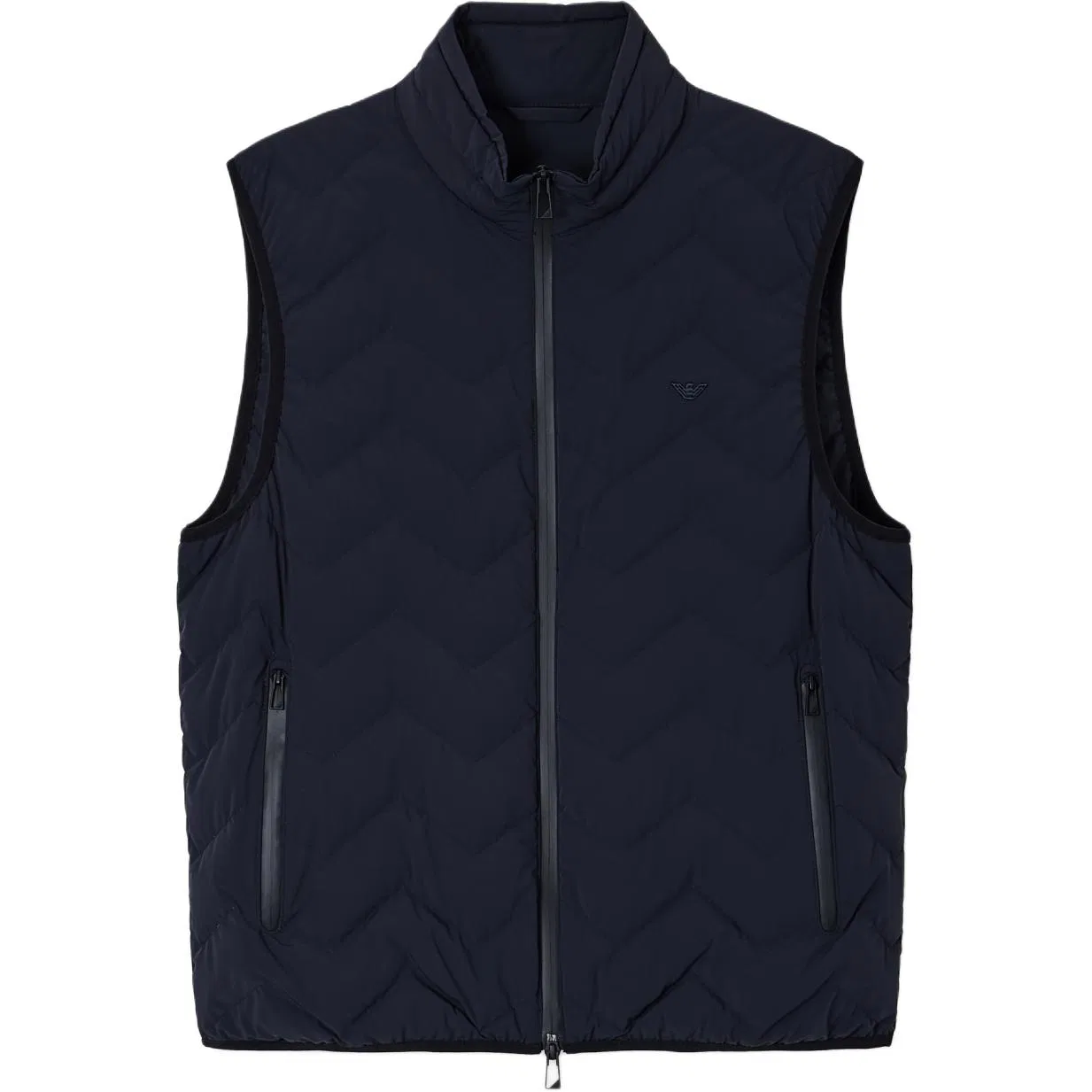 Мужской жилет стеганый нейлоновый с принтом Chevron Emporio Armani, Marine Blue